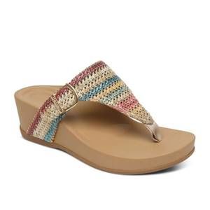 NEW AETREX women's kate sandal in multi wovn
